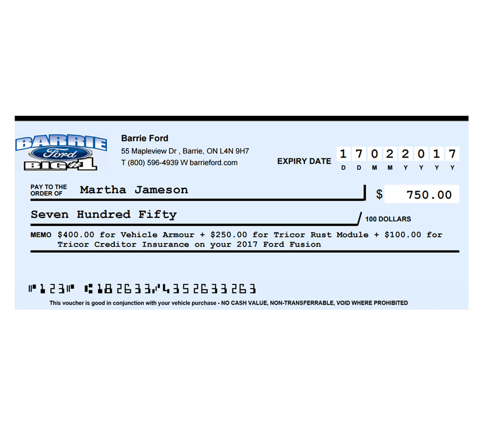 Dynamic Cheques for Customer Communications